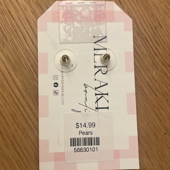 BOUTIQUE PEAR EARRINGS, NWT - Picture 3 of 3